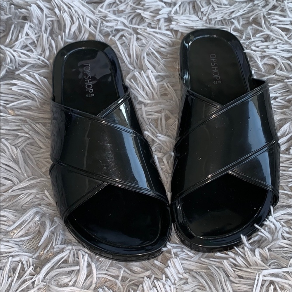 Topshop Black Jelly Sandals Size 8.5